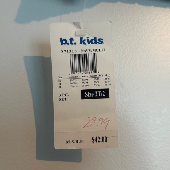 NWT Vintage B.T. Kids Sweater & Top Set – Navy & Floral – Toddler Girl 2T - Picture 9 of 10